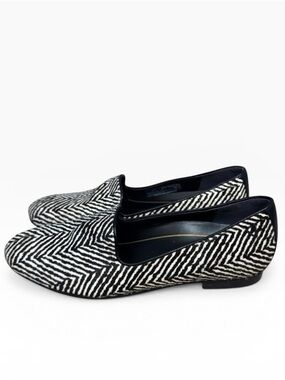 Vionic Willa Black White Herringbone Calf Hair Loafers Comfort Shoes US 7